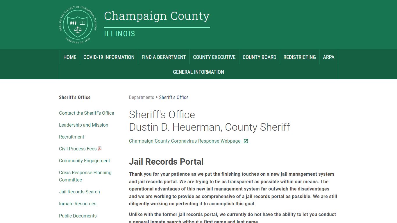 Inmate Lookup | Champaign County Illinois