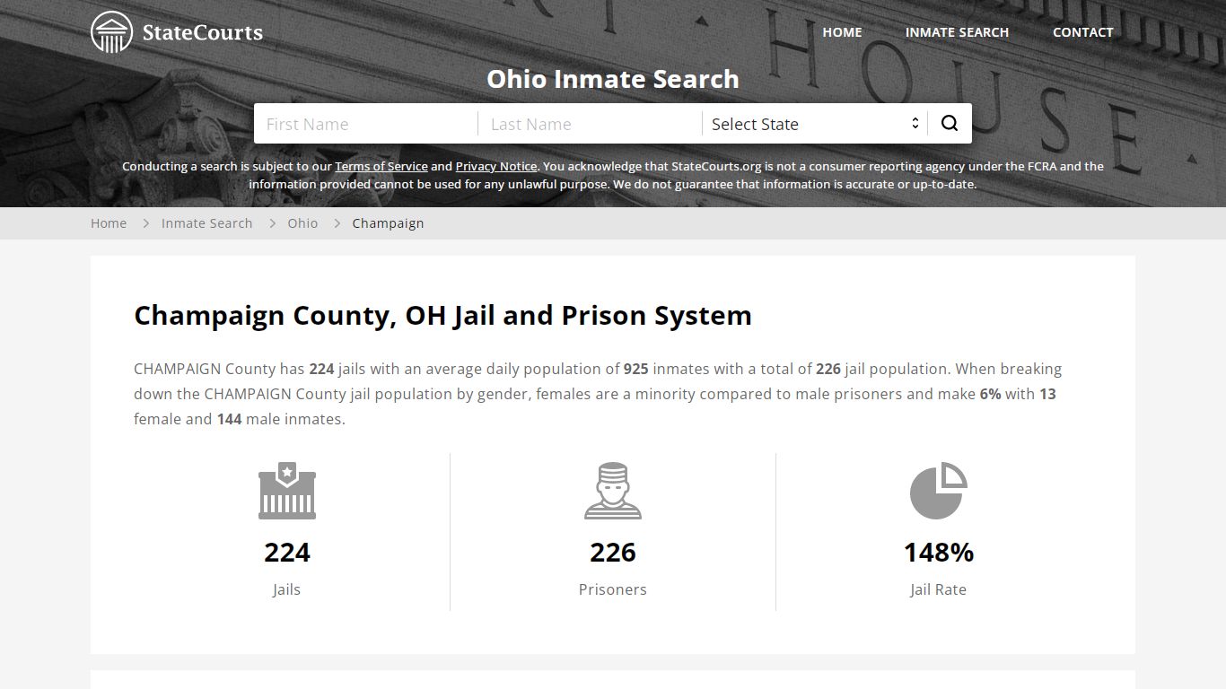 Champaign County, OH Inmate Search - StateCourts